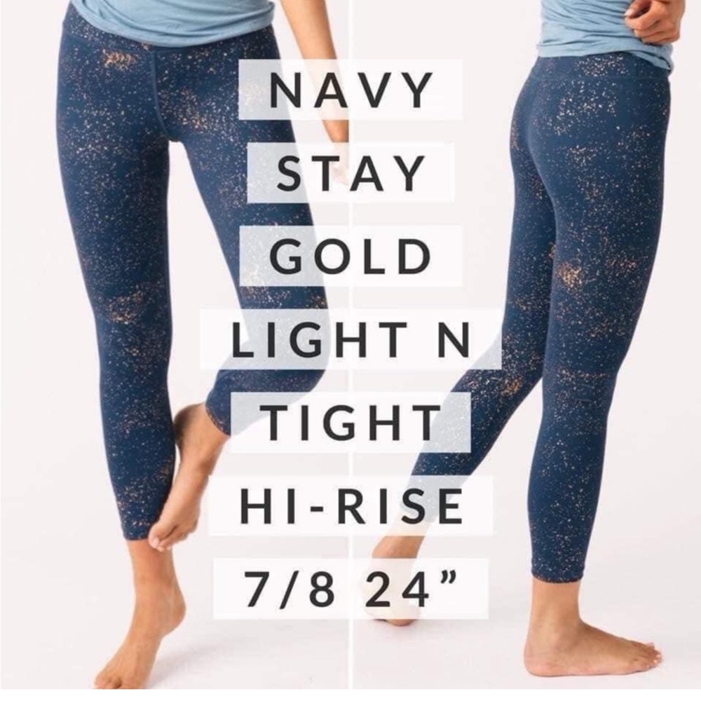 ZYIA active Navy Stay Gold legging size 4